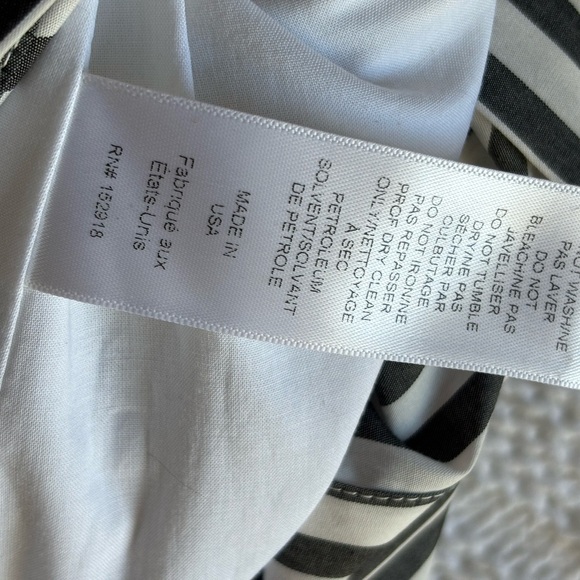 NWT Carolina Herrera Striped Rosette One-Shoulder Cutout Midi Dress - Picture 13 of 14